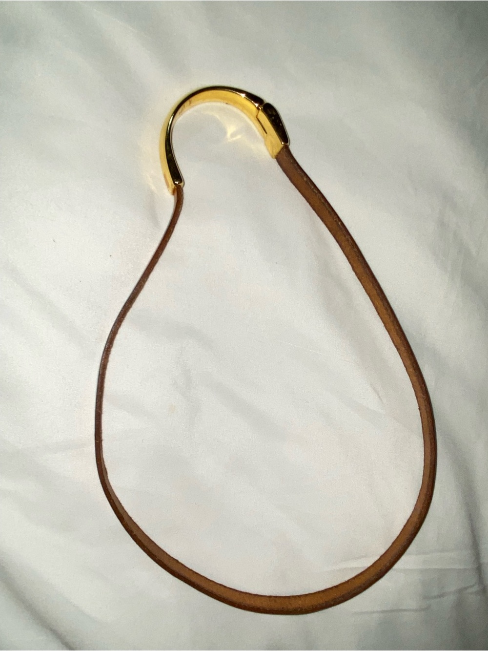 Gold Accent Brown Leather necklace
